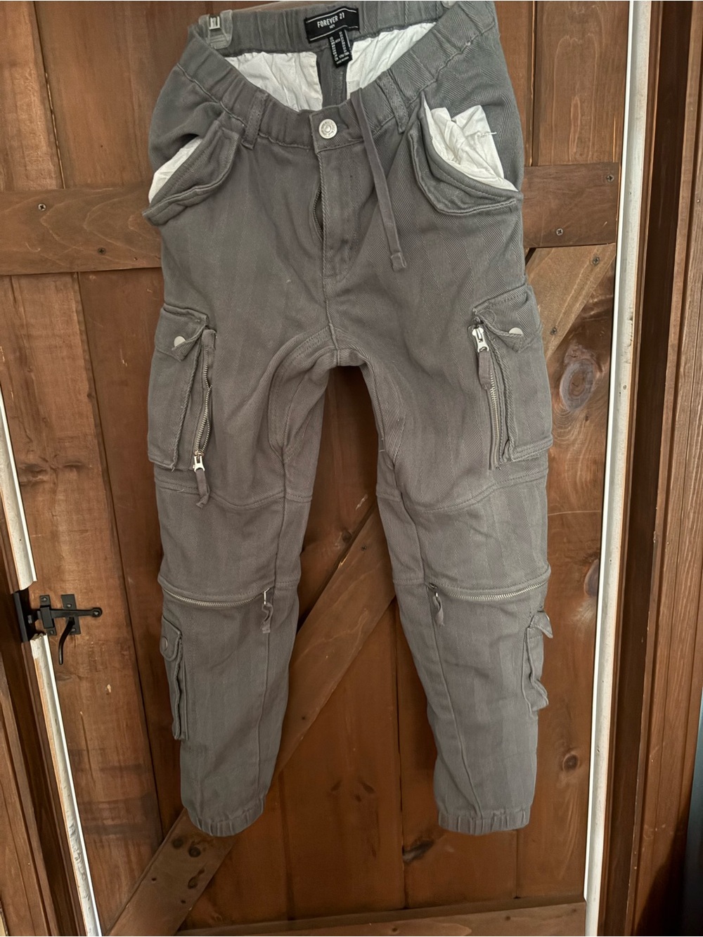 Forever 21 Men's Taupe Gray Cargo Joggers